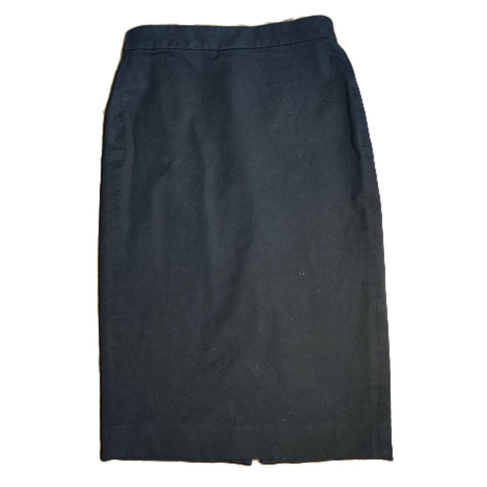 J.Crew No. 3 Pencil Skirt Womens Size 2 Black Stretch Career Office Midi